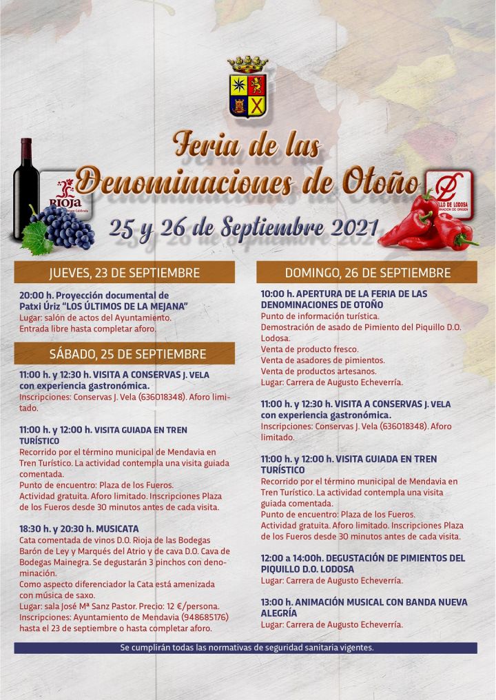 Cartel Feria de las Denominaciones de oto�o en Mendavia