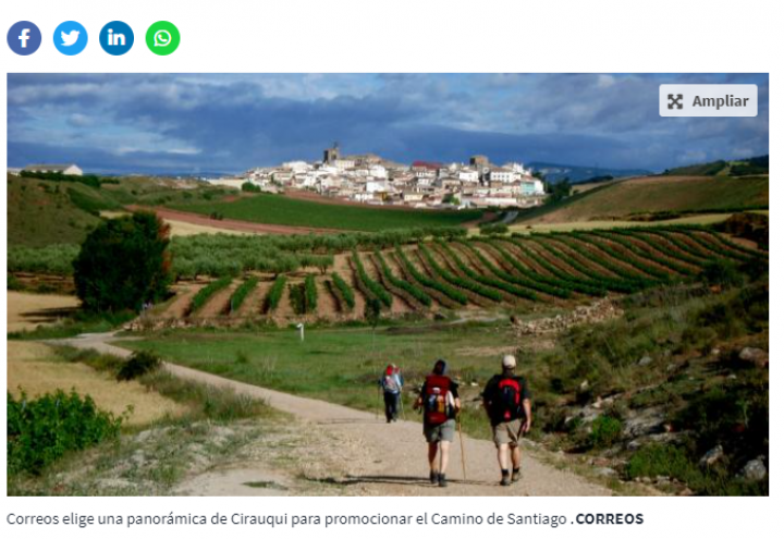 Imagen de Cirauqui seleccionada calendario Correos 2022 Diario de Navarra